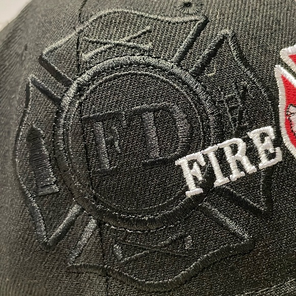 Fire Department Black Embroidered Baseball Cap - Picture 11 of 12